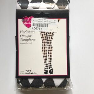 NWT Music Legs Harlequin Opaque Pantyhose